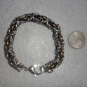 Stainless Steel Mix Byzantine Bracelet Black/Gold