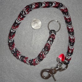 Box Weave Wallet Chain Red, White, Black